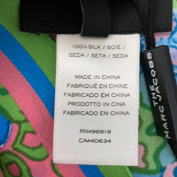 Marc Jacobs The Diamond Scarf silk green paisley - Picture 7 of 7